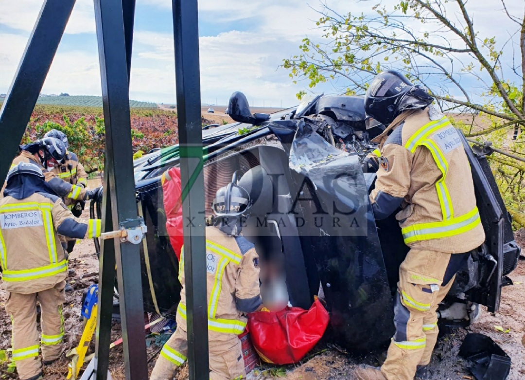 Grave accidente a la salida de Badajoz