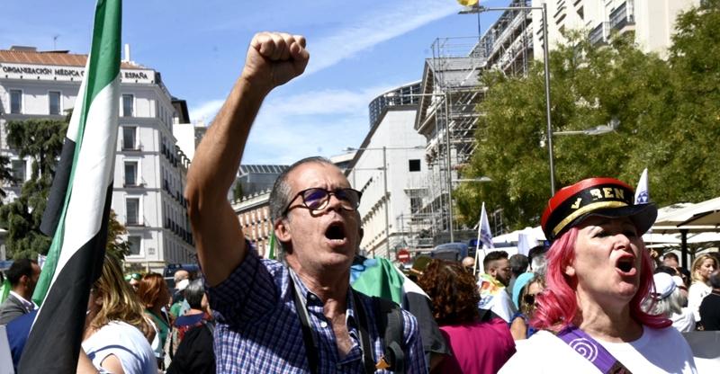 Imágenes que deja la manifestación en Madrid por un tren digno para Extremadura