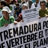 Imágenes que deja la manifestación en Madrid por un tren digno para Extremadura