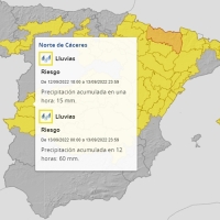 El 112 amplia la alerta amarilla en Extremadura