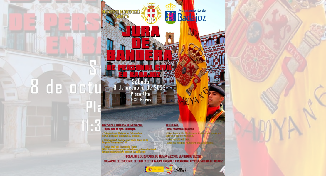 Jura de Bandera para personal civil en Badajoz