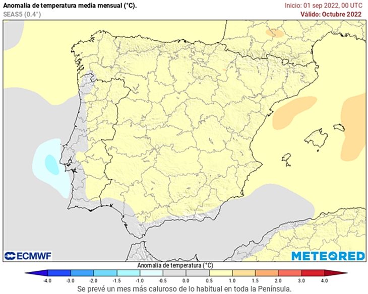 Previsión: Octubre podría ser más cálido y seco de lo normal