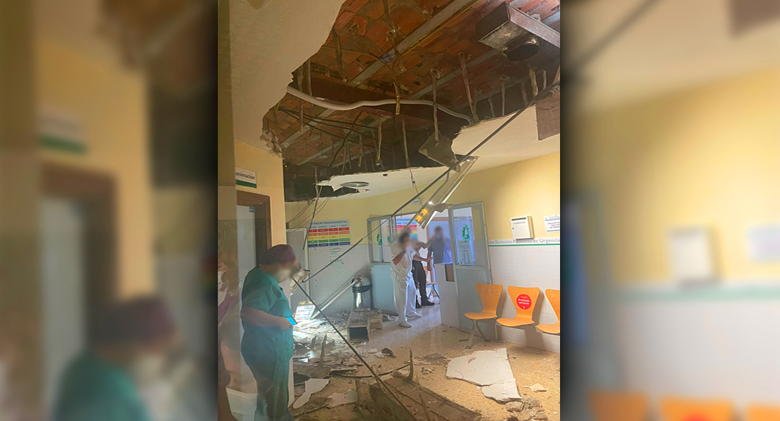 Se derrumba el techo de una sala de espera del Materno Infantil de Badajoz