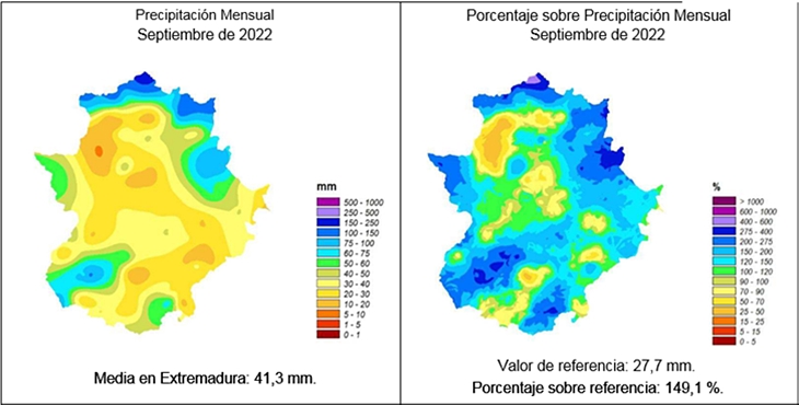 Balance meteorológico del mes de septiembre en Extremadura