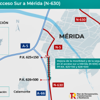 Mejoras en la seguridad y la movilidad en el acceso sur a Mérida por la N-630