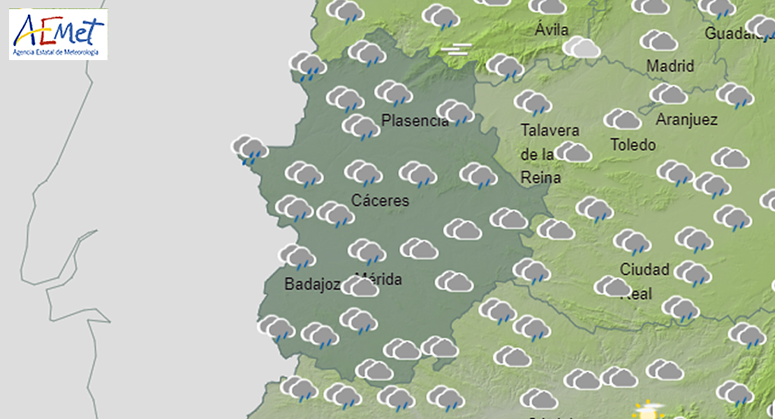 Vuelve la alerta por lluvias este martes a Extremadura