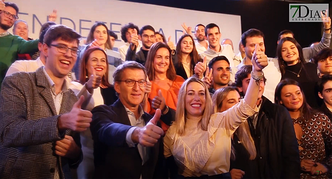 María Guardiola (PP): &quot;Este es el momento del cambio, vamos a teñir Extremadura y España de azul&quot;