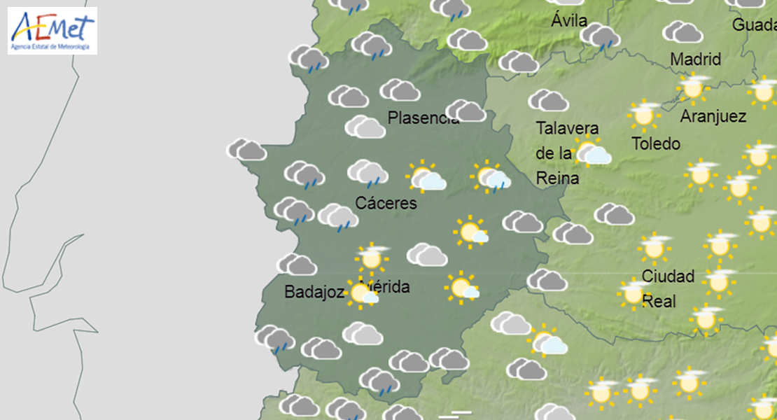 Parte de Extremadura en alerta este martes por lluvias Parte de Extremadura en alerta este martes por lluvias
