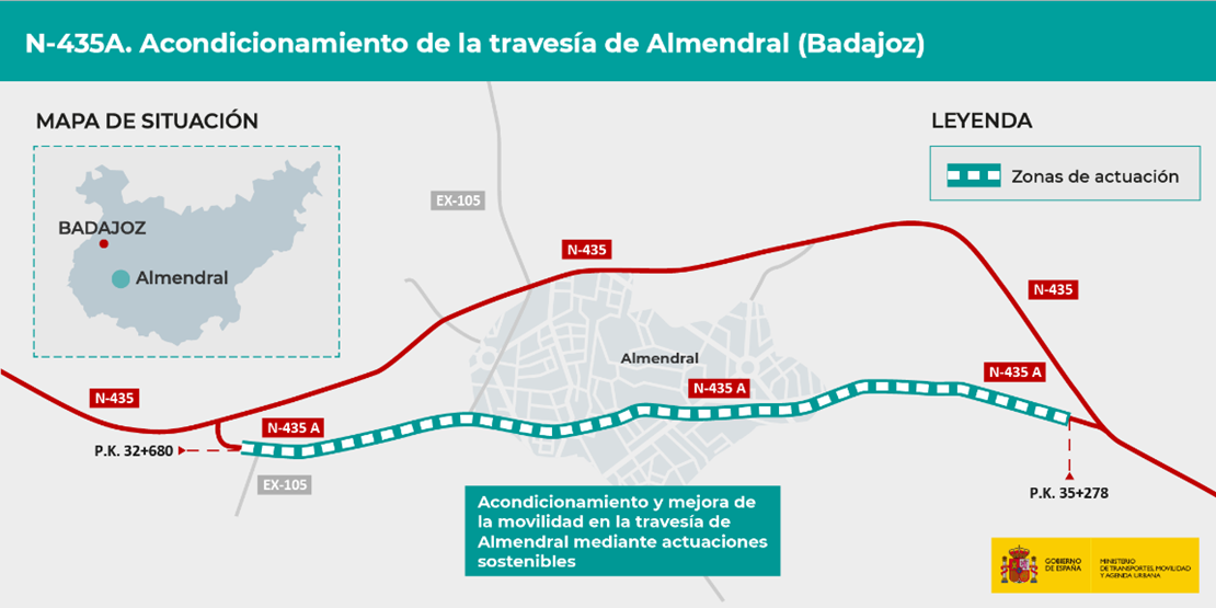 Aprobado el proyecto para mejorar la travesía de Almendral (Badajoz)