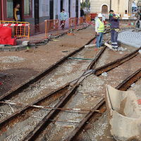 Obras de Puerta de Palmas: salen a la luz más metros de la antigua vía