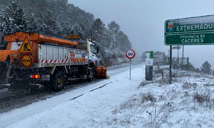 Activado el Plan operativo de vialidad invernal en Extremadura