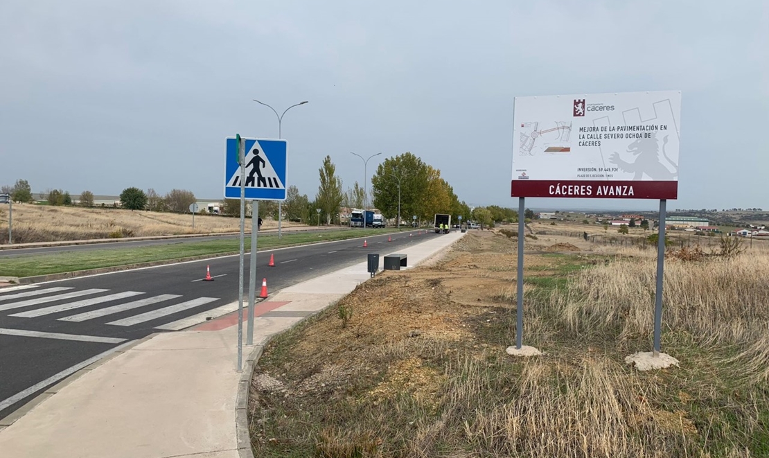 Concluyen las obras de conexión entre el Residencial Gredos y la rotonda de Cáceres El Viejo