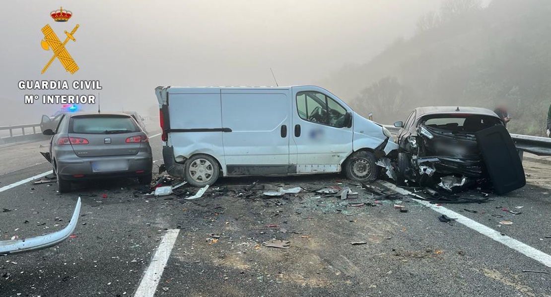 Colisionan 12 vehículos en la autovía extremeña