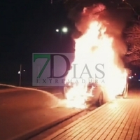 Bomberos de Badajoz sofocan un incendio de vehículo en la BA-20