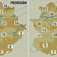 Litros por m/2 caídos este martes en Extremadura