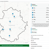 Una web ofrece datos en tiempo real de la contaminación en Extremadura