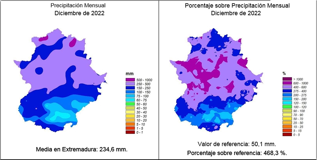 AEMET: “Diciembre fue muy húmedo y extremadamente cálido en Extremadura”