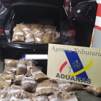 Descubren 100 kilos de picadura de tabaco en el maletero de un vehículo en Badajoz