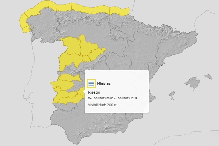 La Junta advierte de un viernes complicado con la niebla