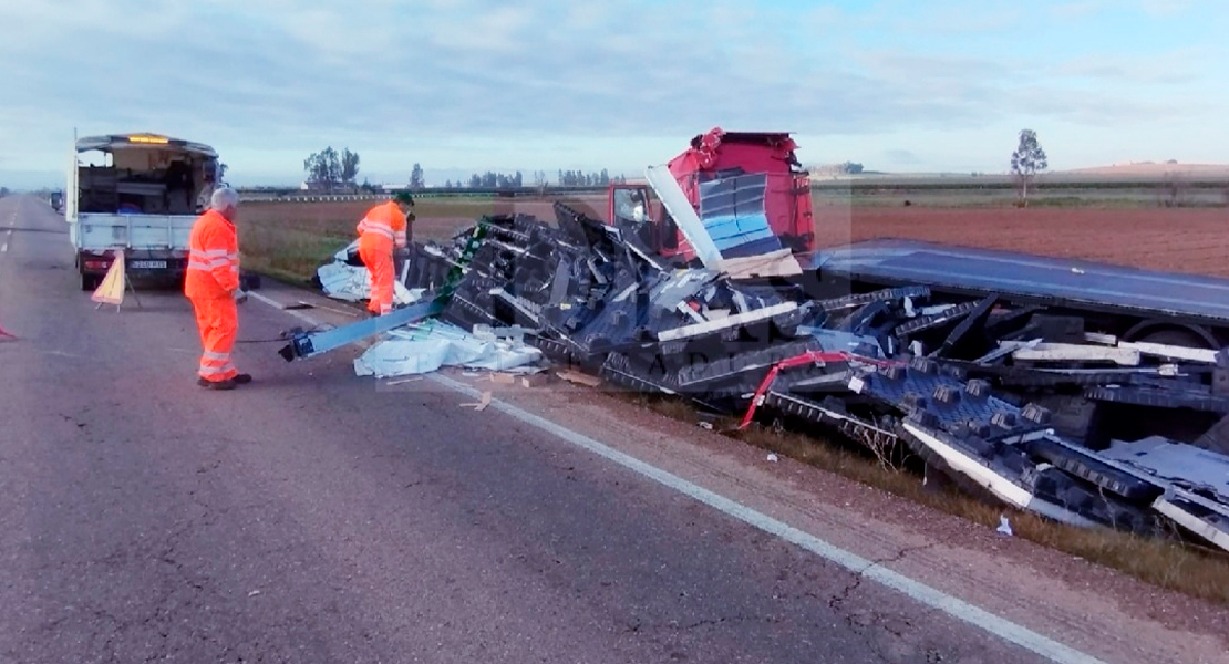Accidente en la carretera de Talavera La Real hacia La Albuera
