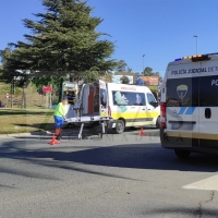 Accidente en la rotonda del Puente de la Autonomía de Badajoz