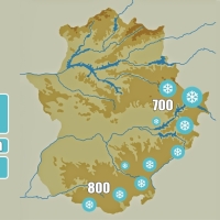 Nevadas en el este de Extremadura durante el sábado