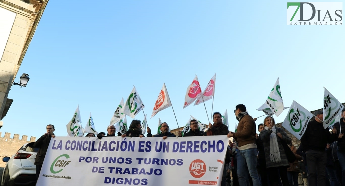 Manifestación de la Policía Local en Cáceres: “La conciliación es un derecho”