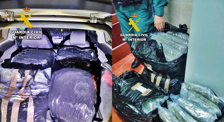 Interceptan un transporte de marihuana en la A:66 a su paso por Extremadura Interceptan un transporte de marihuana en la A:66 a su paso por Extremadura