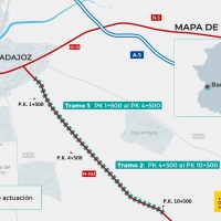 22 millones de € para construir 7 glorietas y mejorar el acceso sur a Badajoz
