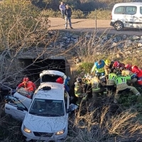 Rescatan a una mujer tras accidentarse en la A5 (Badajoz)