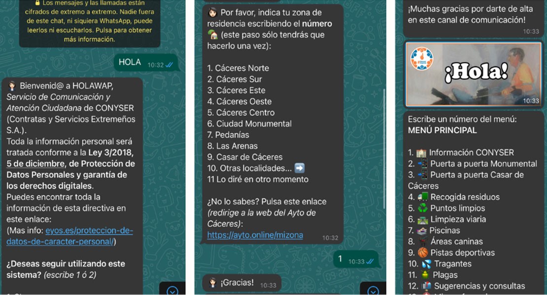 Cáceres utiliza Whatsapp para la limpieza de calles