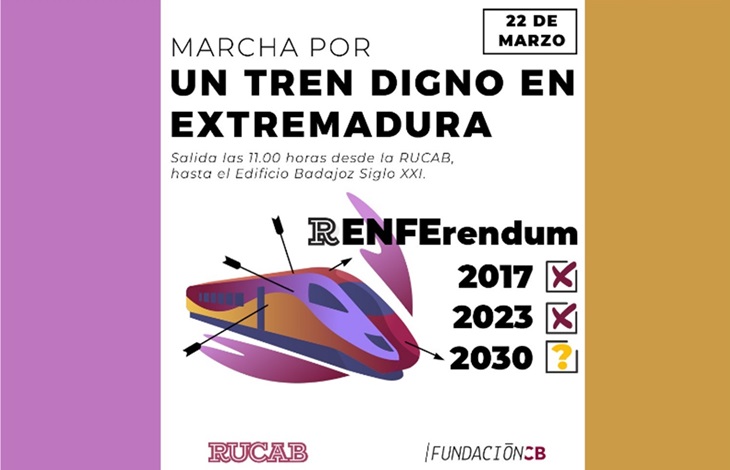 La RUCAB celebrará una marcha por el Tren Digno La RUCAB celebrará una marcha por el Tren Digno