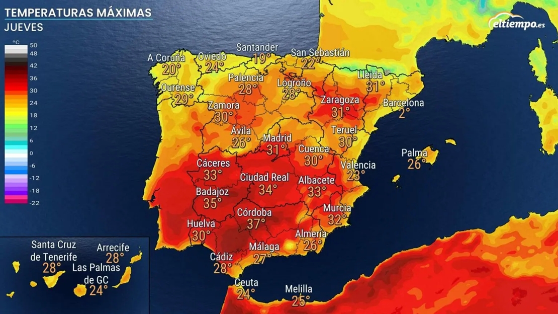Abril bate récords: este jueves será el día más intenso de calor en Extremadura Abril bate récords: este jueves será el día más intenso de calor en Extremadura
