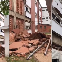 Cae al suelo una pared en el instituto Gabriel y Galán de Plasencia