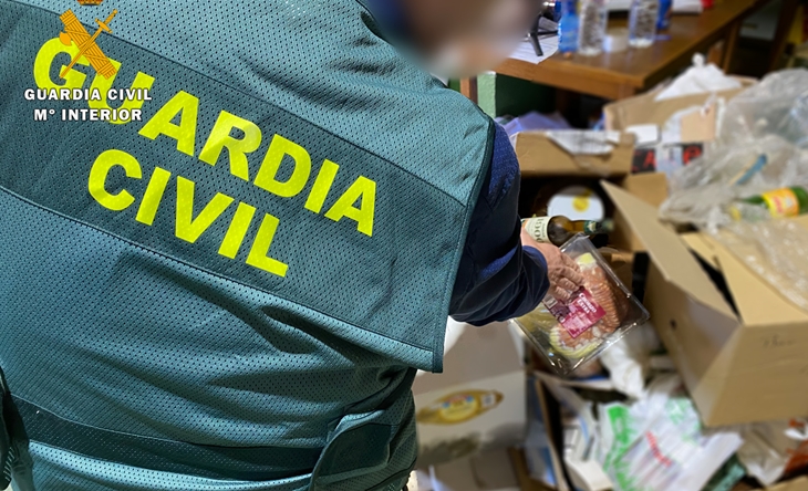 La Guardia Civil interviene más de 16 toneladas de alimentos no aptos para consumo humano
