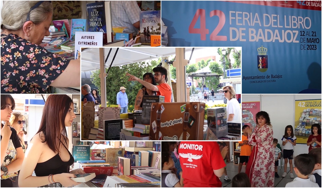 Ambiente en la 42 Feria del Libro de Badajoz, que durará hasta el domingo