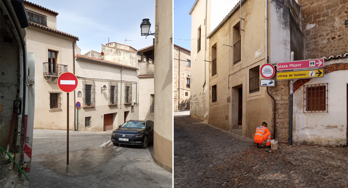 La circulación cambia en la Ciudad Monumental de Cáceres