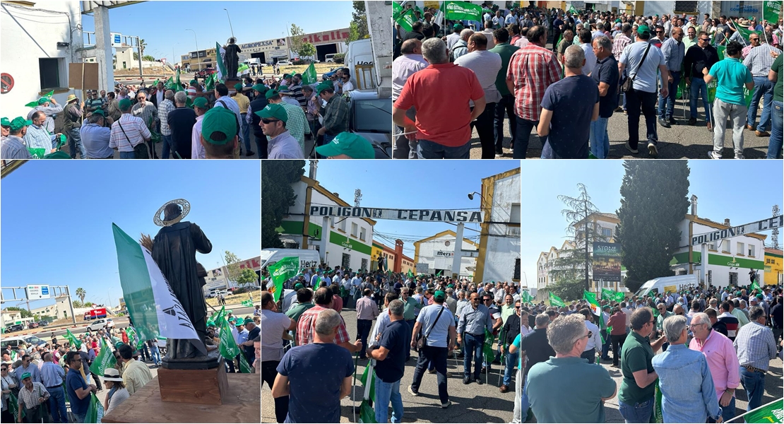 Manifestación para reclamar más ayudas contra la sequía en Extremadura