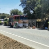 Un aparatoso accidente en la EX-112 deja una mujer atrapada