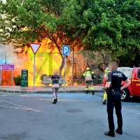 Bomberos del SEPEI extinguen un incendio en el Puente de San Lázaro de Plasencia