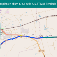 Obras de estabilización de un talud de la autovía A-5