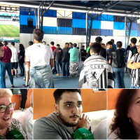 Positividad en El Vivero: los blanquinegros siguen el partido por la pantalla gigante