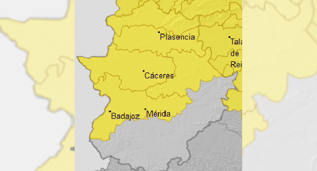 El 112 activa la alerta amarilla en parte de Extremadura
