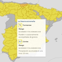 Amplían la alerta amarilla por lluvias y tormentas a toda Extremadura