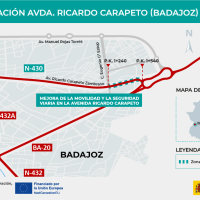 Formalizadas por 1,4 M€ las obras de la avda. Ricardo Carapeto en Badajoz