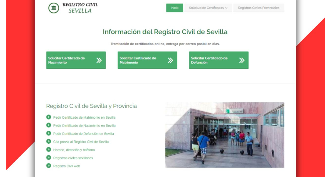 FACUA denuncia webs que simulan ser de registros civiles provinciales