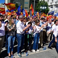Un millar de extremeños en el acto contra la amnistía en Madrid