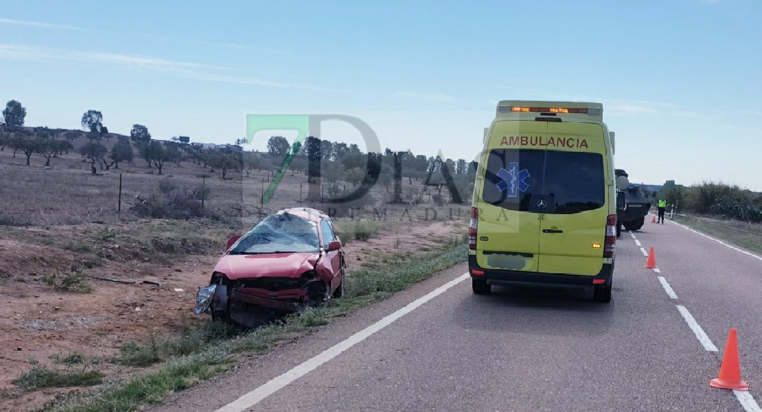 Trasladada al Hospital de Badajoz tras un accidente en la EX-110 Trasladada al Hospital de Badajoz tras un accidente en la EX-110
