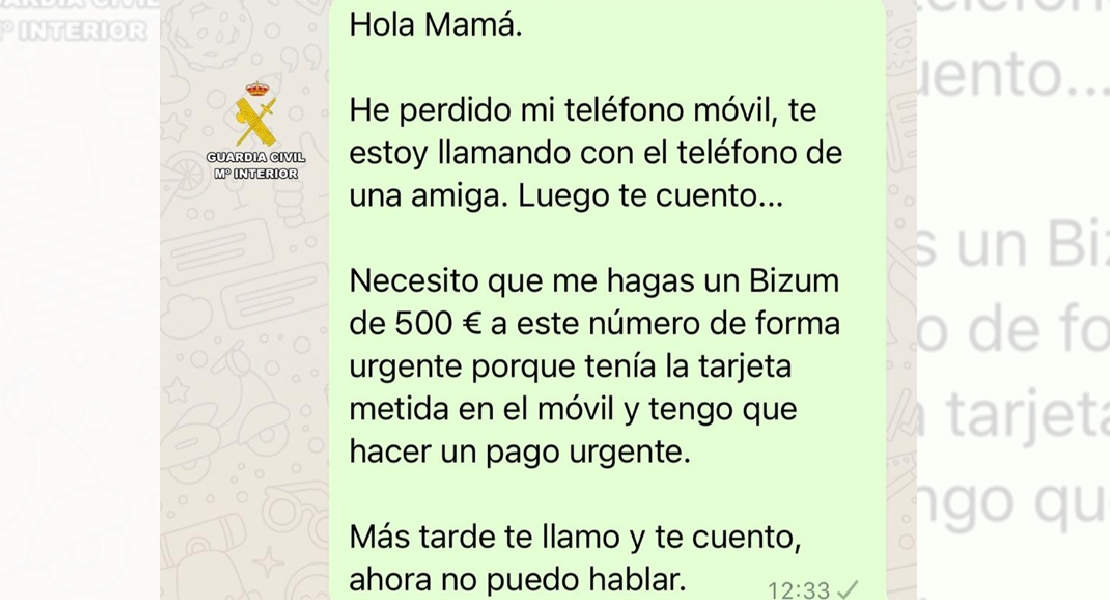 La Guardia Civil de Cáceres alerta sobre el “timo del familiar en apuros”