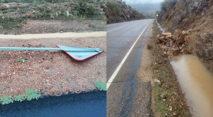 Borrasca Aline: garantizan la circulación en las carreteras provinciales